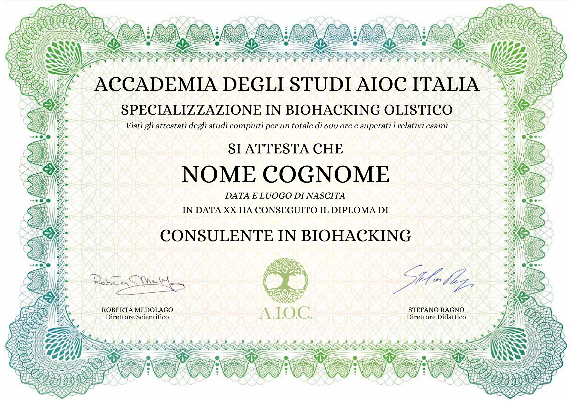Certificato Specializzazione in Biohacking Olistico