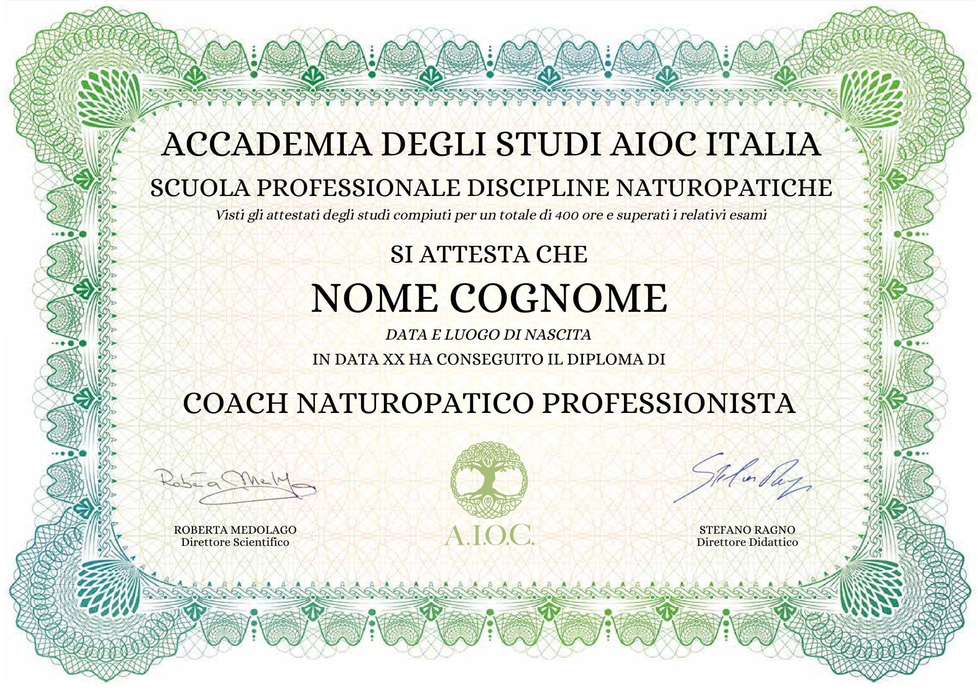 Certificato Specializzazione Coaching per il Benessere